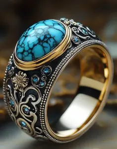 Vintage Stone Ring for Men | Classic Gentleman Statement Ring | Retro Wedding, Engagement & Business Fashion Jewelry Gift