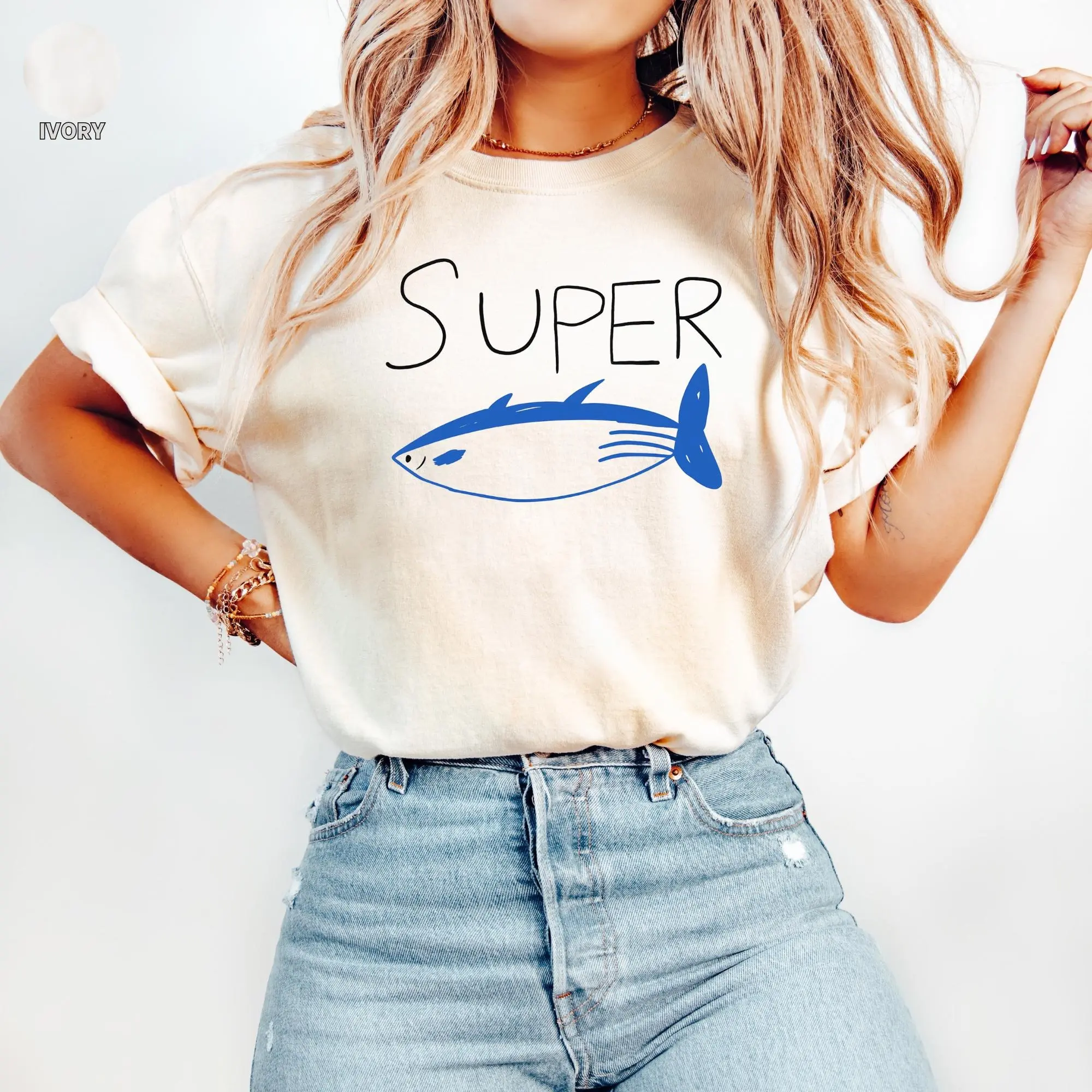 Funny Fish Super Tuna T-Shirt Merch Y2K Graphic Tee, Retro Rap Style Shirt, Kpop Shirt, Seokjjjin h Tee, Army Concert Shirt and Fan Merch