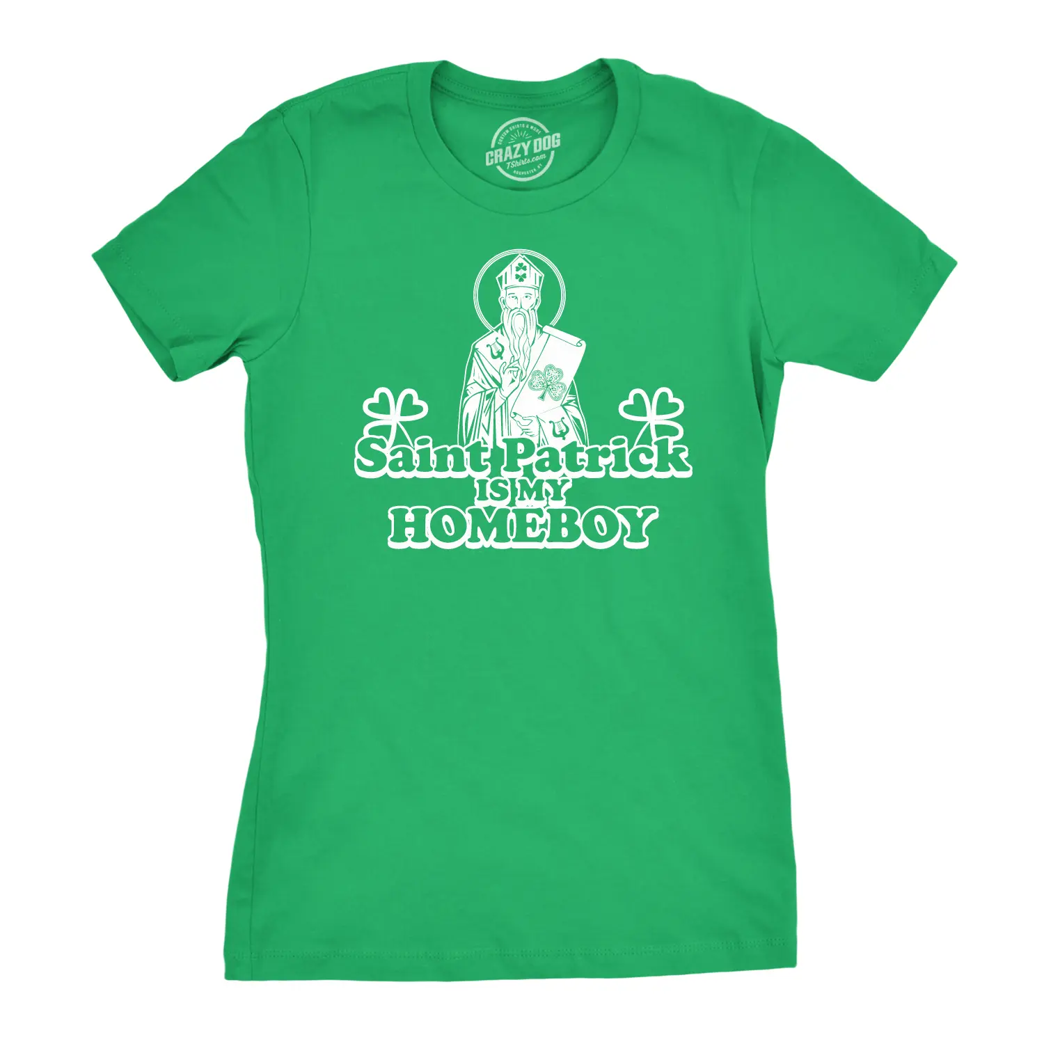 Womens Saint Patrick Is My Homeboy Tee Funny St Patty Day Cool Novelty T Shirt Funny Womens T Shirts Cute Vintage Fashion Casual Ladies T-Shirt Gift Saint Patrick's Day Tops for Women Funny Music Top Women's Green