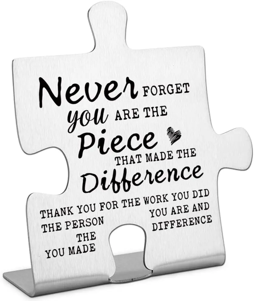 Inspirational Desk Decor - Engraved Stainless Steel Puzzle Piece - for ...