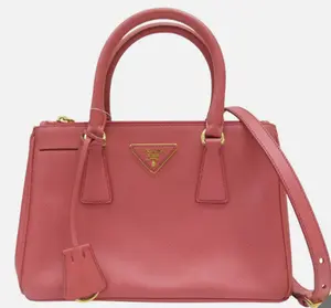 Pre-owned PRADA Saffiano Shoulder Handbag Calfskin Pink