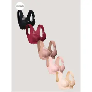 Women’s solid lace unlined wireless push-up bra—casual, comfortable, elegant lingerie with buckles for everyday wear; women’s underwear sets suitable for all seasons