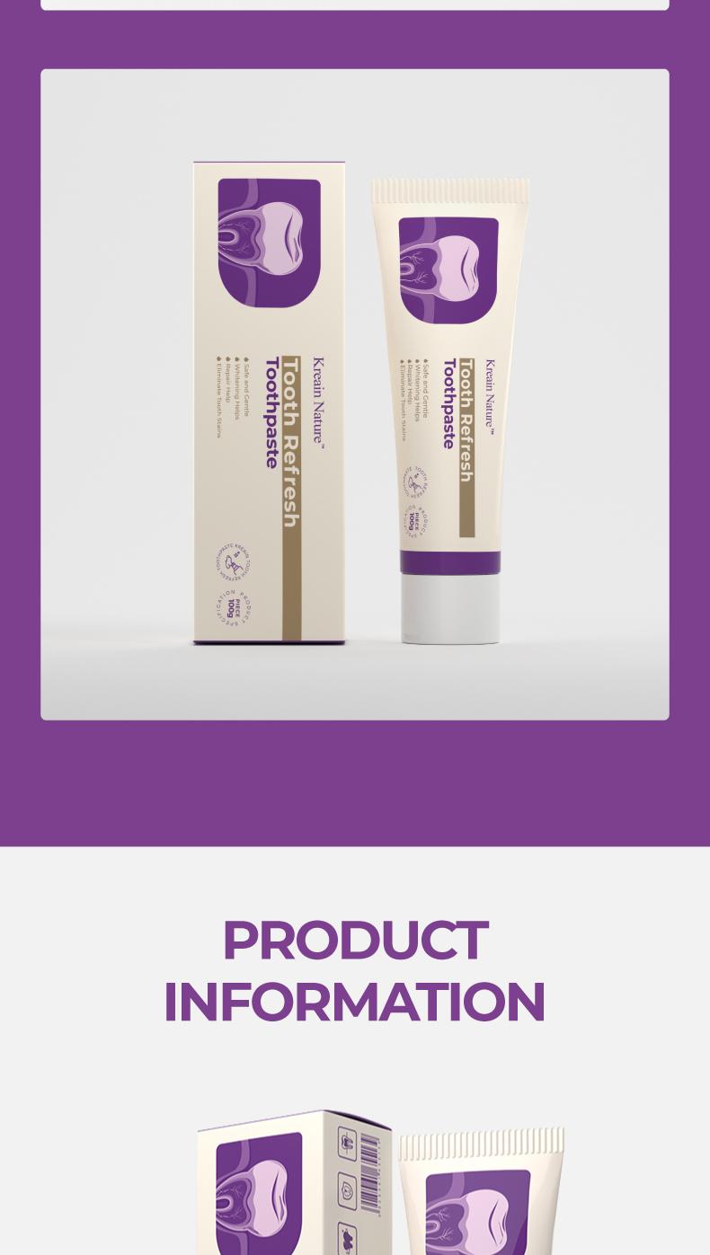 Kreain Nature Fresh Breath Toothpaste – Everyday Oral Hygiene and Gentle Deep Cleaning Toothpaste for Teeth and Gums, Suitable for Women and Men