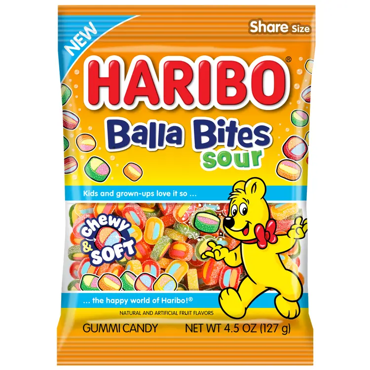 ThayerHaribo Balla Bites Sour Peg Bags 4.5oz 12ct