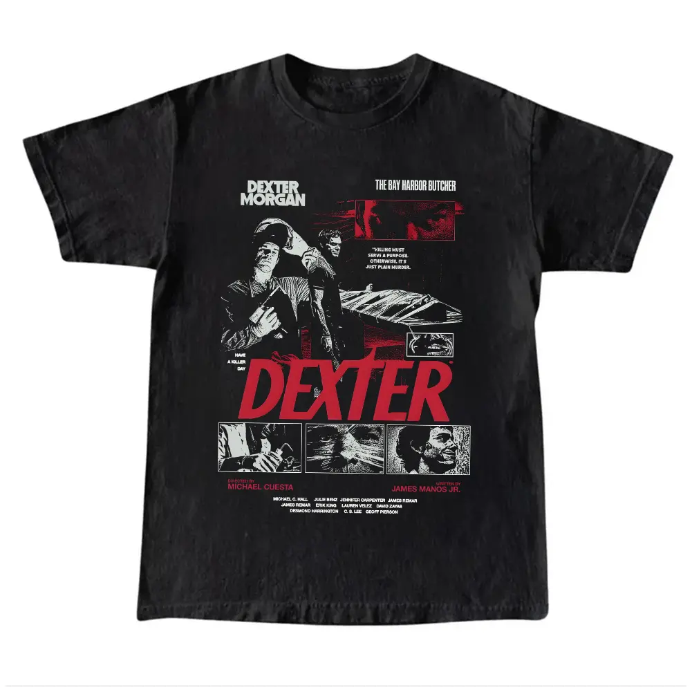 Dexter Vintage Shirt, Funny Dexter Movie Shirt, Morgan Graphic 90s Tee, Bay Harbor Butcher Shirt, TV Show T-shirt, Dexter Fan Apparel, Gift for Men, Gift for Women, Crew Neck T-shirt, Trending T-shirt