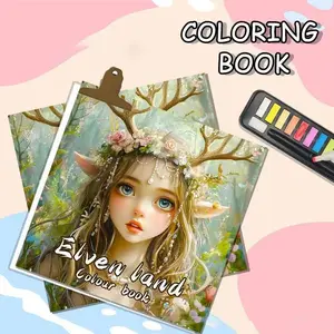 Adult Coloring Book Fantasy Elven Land Theme, Relaxing Art Therapy Activity, Perfect Gift for Color Lovers & Stress Relief