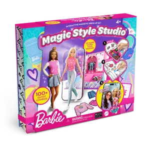 Barbie Magic Style Studio Fashion Playset - 29-Piece Magnetic Mix & Match Figures, 100+ Outfit Combinations, for Ages 4+