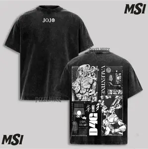 JoJo D4C T-Shirt Funny Valentine Love Train | Acid Washed Oversized Tee, Manga Antagonist Stand Power Bootleg Style, Heavyweight Fandom Apparel.