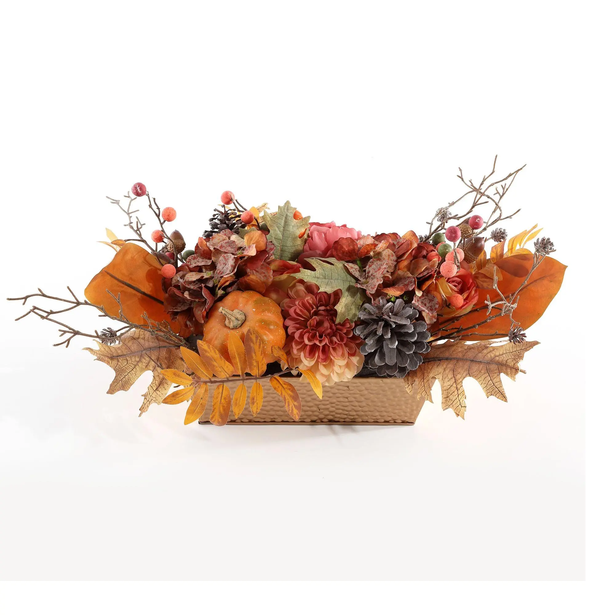 Safavieh Faux 25" Peony & Pumpkin Potted Arrangement