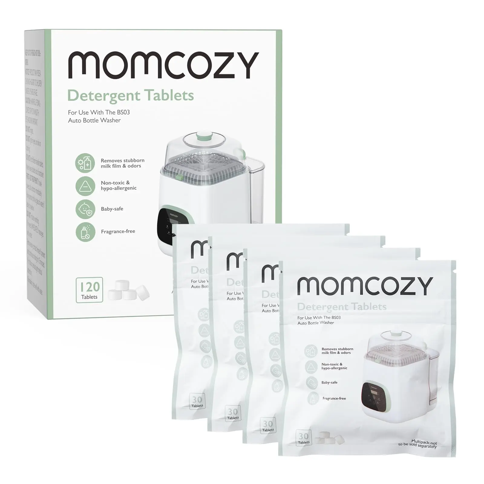 Momcozy Official Washing Block for Momcozy KleanPal Pro Baby Bottle Washer, 120 Detergent Tablets Momcozy Official Washing Block for Momcozy KleanPal Pro Baby Bottle Washer, 120 Detergent Tablets