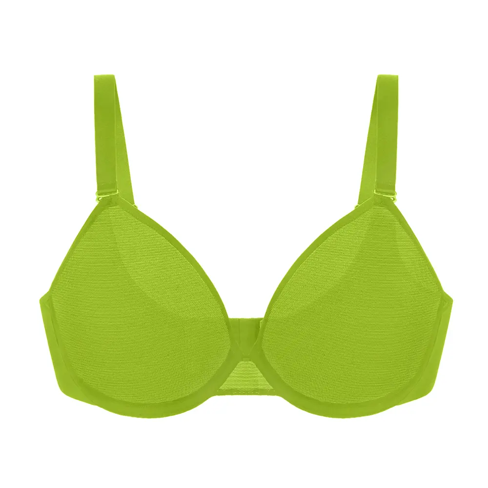 LIVE HSIA Seraphina Air Light Breathable Sheer Mesh Halter Bra Plus Size Summer Unlined Full Coverage Bra Underwire Support Non Padded Bra Lightweight Convertible Multiway Convertible Multiway 5-Way Wear Detachable Straps Comfort Everyday Sexy Womenswear