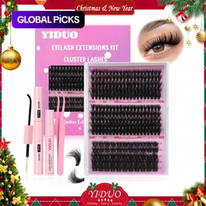 Eyelashes Extension Set, 60D & 80D & Thick Volume Lashes Clusters, Individual Lash Extensions Kit, 10-18mm D Curl Lash Extensions Kit with Eyelash Glue Extension, Lash Bond and Seal, Lash Remover, Lash Tweezers, DIY Lash Clusters at Home #TOP PICKS