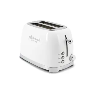 Eternal Living Stainless Steel 2 Slice Toaster with Extra Wide Slots, 6 Browning Settings, Bagel and Defrost Modes