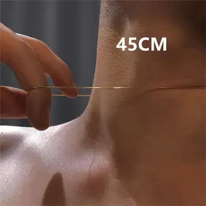 Vintage Gold Color Snake Chain Necklace For Women Fashion Simple Alloy Clavicle Chain Necklace Men Party Jewelry Accessories