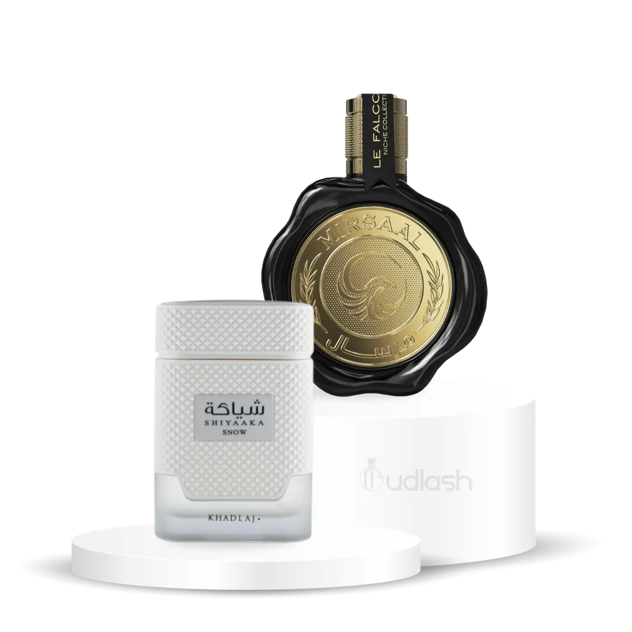 Oudlash Bundle | Khadlaj Shiyaaka Snow + Le Falcone Mirsaal Valentine | Unisex Fragrance | 100 ML - 3.4 OZ | Eau De Parfum | Lemon - Mint & Lavender