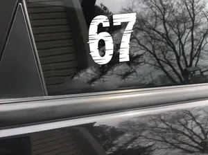 67 Glitch Car Decal – Motivational Vinyl Sticker for Automotive Enthusiasts