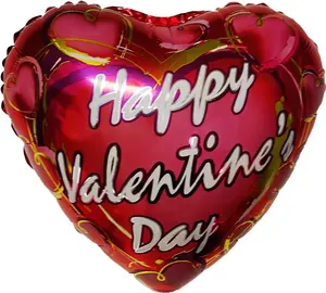 PMU Valentine’s Day Heart Shaped Valentine Golden Heart 18 Inch Mylar-Foil Balloon Valentine's Day, Proposal, Special Events, Photo Props Party Decoration and Accessories