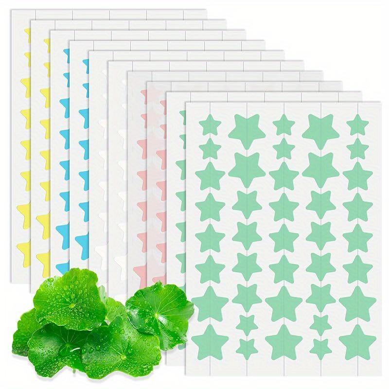 Colorful Star Patches - Alcohol-Free, Unscented, Hypoallergenic & Non-Irritating Invisible Facial Patches for All Light Beige Types, Cleansing & Moisturizing Effect