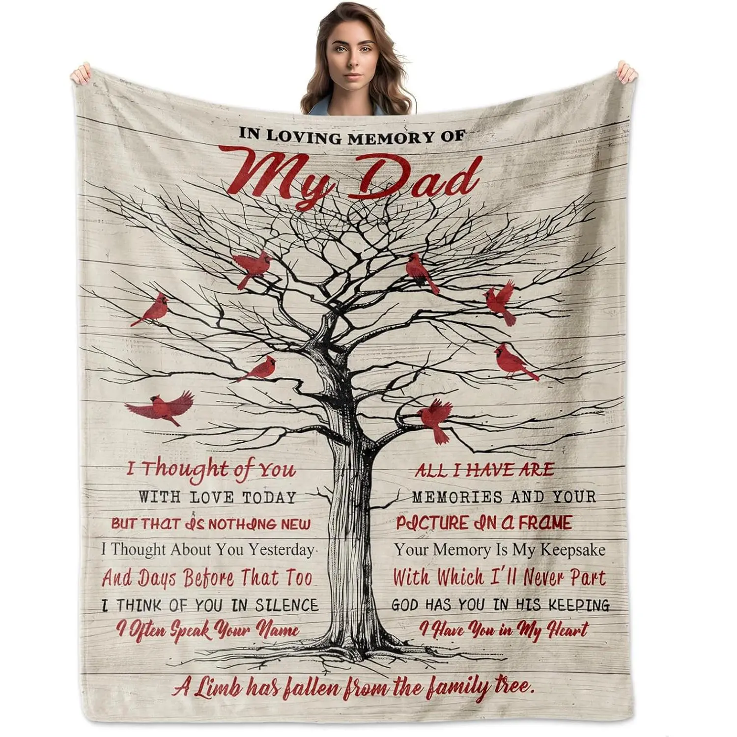 Tjovuzn Memorial Gifts for Loss of Dad Bereavement Blanket in Memory of Father Condolences Remembrance Gift Filled with Love Beautiful Design