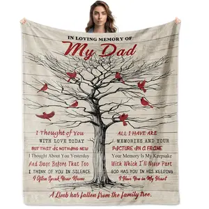 Tjovuzn Memorial Gifts for Loss of Dad Bereavement Blanket in Memory of Father Condolences Remembrance Gift Filled with Love Beautiful Design
