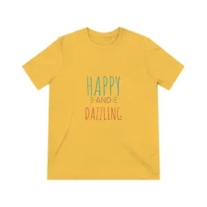 Happy and Dazzling Graphic Tee with Sequin Accents Comfort Comfortable Fabric Shirt