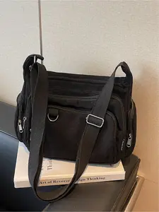 Corduroy material retro style women's multi-layer zipper shoulder bag Casual Messenger Bags