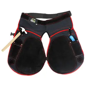 Equine Care 2mm Cowhide Suede Farrier Apron Chaps, Canvas, Adjustable Waist, Ambidextrous Pockets, Magnets & Loops for Horseshoeing