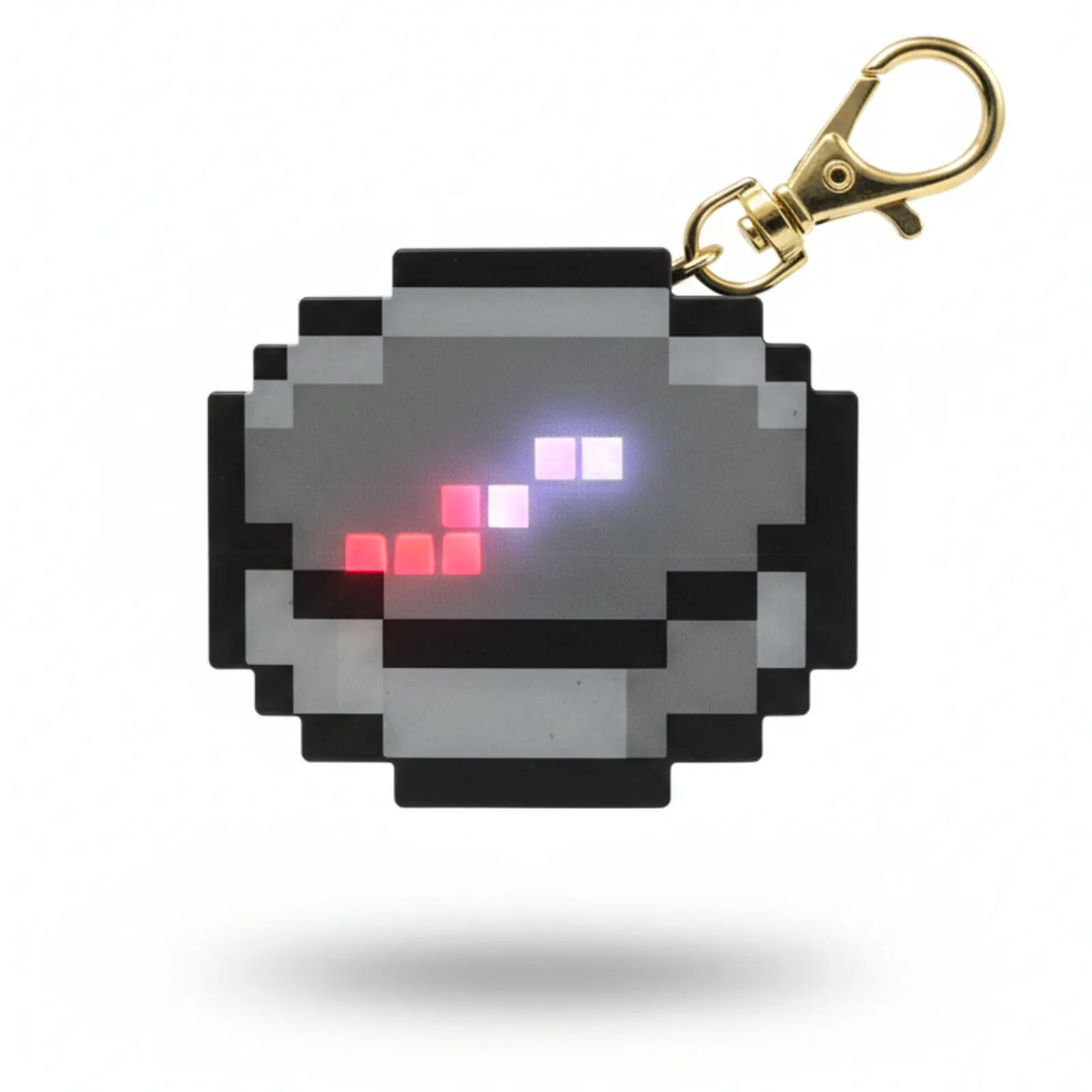 Pixel LED Compass Keychain, Retro Game Style, Rotating Compass With LED Lighting, USB-C Charging, Mini Pocket LED Compass for Hiking, Camping, Fishing