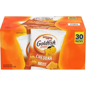 Cheddar Cheese Crackers Snack Packs (30 Count, 1.5 oz Each) – Crunchy Baked Cheese Crackers, Individually Wrapped Lunchbox Snack, Family & Party Pack