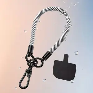 Nylon Braided Anti-Loss Phone Wrist Strap with Silicone Pad, Universal Design, Does Not Block Camera Lens, Secure and Convenient