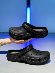 Unisex Simple Style Plain Color Clogs Slides, Casual Trendy Breathable Comfortable Slides, Fashionable Slippers for Indoor & Outdoor Wear