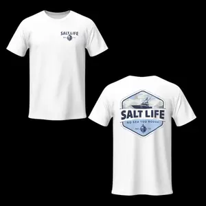 Salt Life Boat T-Shirt – Coastal Fishing Boat Graphic Shirt, Offshore Lifestyle Shirt, Men’s Tops