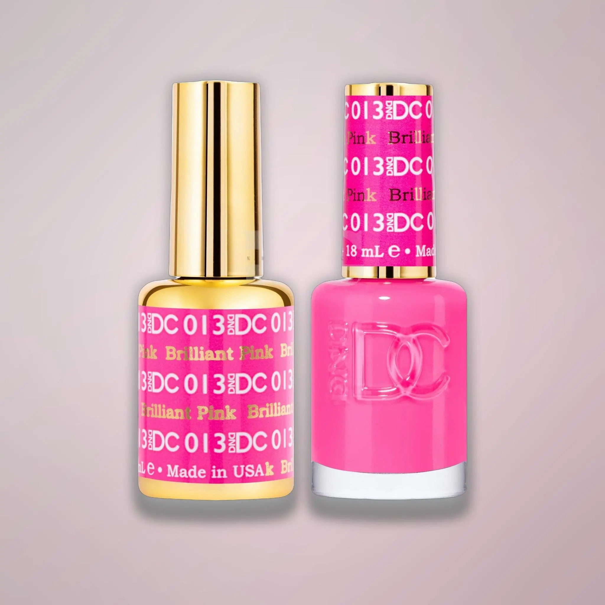 DND DC Duo - 013 Brilliant Pink - Gel & Matching Lacquer Duo 0.5 oz