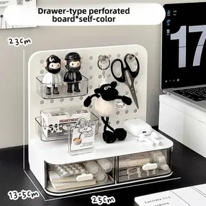 Acrylic Desk Organizer with Drawers - Multilayer Storage Box for Pens, Office Supplies, Makeup | Student & Office Desktop Organizer, Stationery Storage Organizer, Desk Organizer Tidy