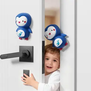 Penguin Anti-Collision Child Safety Door Stopper, Push-Pull Security Door Guard, Baby Proofing Door Gap Protector, Prevents Finger Pinching