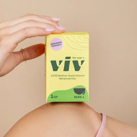 Viv Menstrual Disc - Beginner Period Disc with Easy Removal Pull Tab - Comfortable, Sustainable, 100% Medical-Grafe Silicone