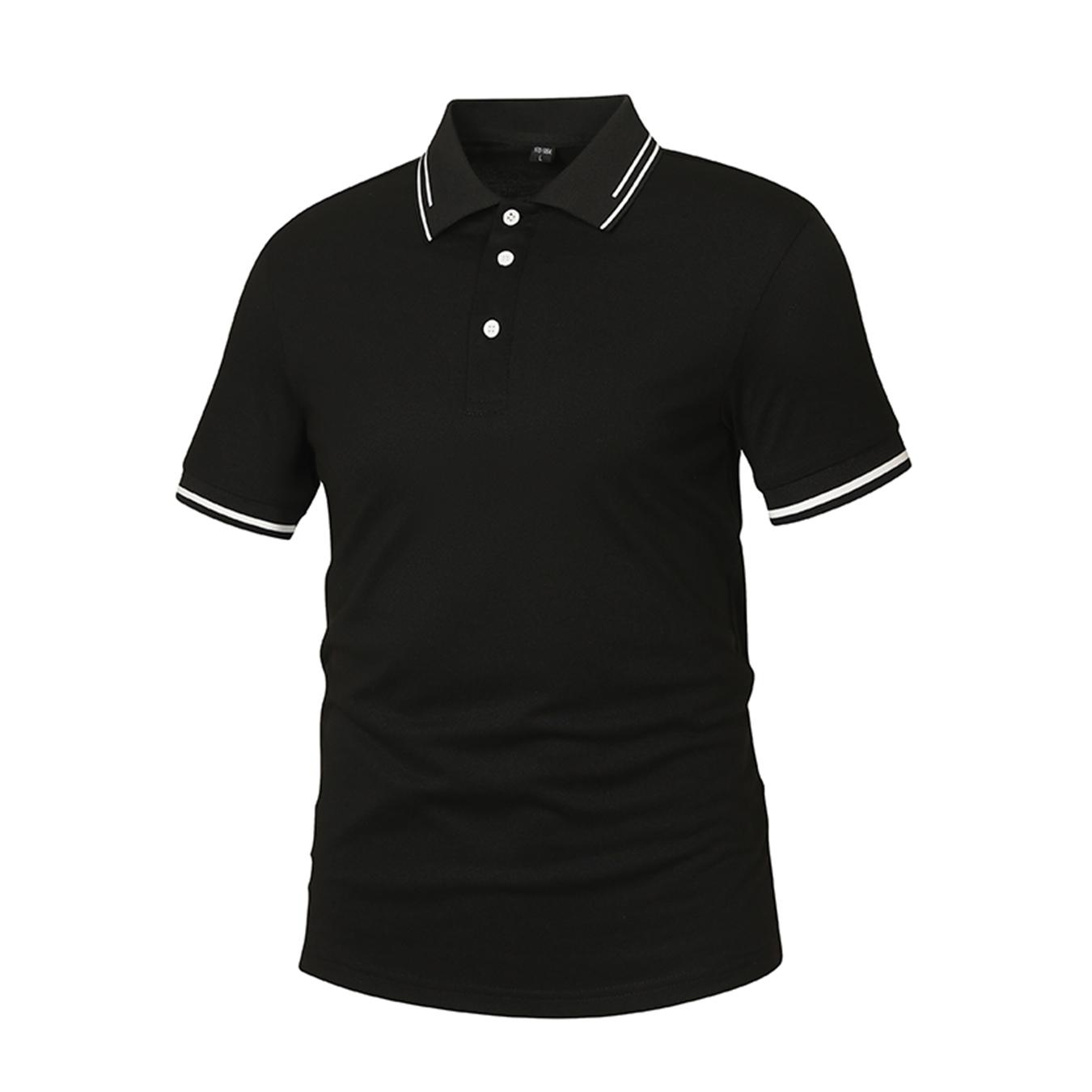 Men’s slim-fit short-sleeve polo shirt, classic pique polo with a pointed collar, breathable casual collared top for golf, business, and everyday wear