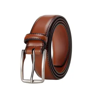 KM Legend mens Leather Dress Belt for Work Business and Casual
