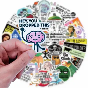 50pcs Funny Humor Sticker Pack, Creative Cartoon Meme Stickers for Laptops, Water Bottles & Journals