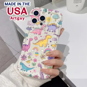 Case for iPhone 16 Pro Max 15 Plus 14 13 12 11 XS XR Colorful Dinosaurs Pocket-Friendly Shockproof Silicone Protective Softcase