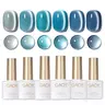 GAOY Blue Cat Eye Gel Polish Set, Royal Navy Blue, Tropical Sea | UV Lamp Required, Holographic Glitter Glass Cateye, Royal Navy Blue, Summer Holiday Nail Art, Salon Gel Manicure Pedicure