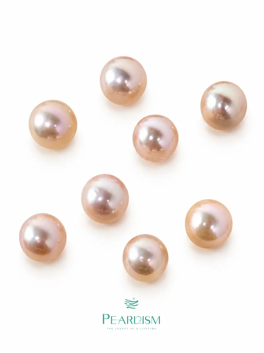 PEARLISM 9-10mm Creamy Champagne Soft-tone High Luster Round Freshwater Edison Loose Pearls Customize DIY-- CLFE0002