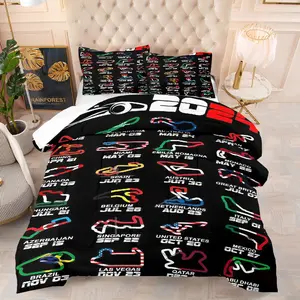 Racing calendar pattern quilt, includes 1 quilt and 1 or 2 core-free pillowcases, suitable for home or dormitory decoration, very suitable as a moving gift