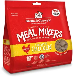 Stella & Chewy's Freeze Dried Raw Chewy’s Chicken Meal Mixers – Dog Food Topper for Small & Large Breeds – Grain Free, Protein Rich Recipe – 3.5 oz Bag