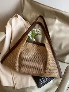 Women's Large Capacity Commuter Tote Bag, Spring New Beach Straw Woven Shoulder Bag, Stylish Casual Handbag for Daily Use, Tote Purses