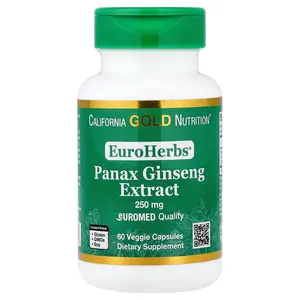 California Gold Nutrition EuroHerbs®, Panax Ginseng Extract, Euromed Quality, 250 mg, 60 Veggie Capsules