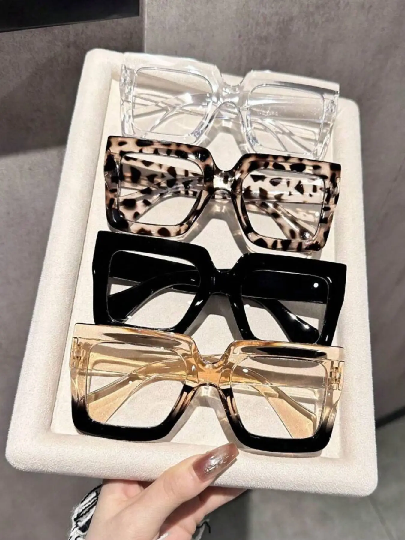 Fashionable Blue Light Blocking Glasses Set, Leopard Pattern Eyeglasses, Ultra-Light Durable Frame, Perfect for Work Study Daily Use, Preppy Style Eyewear, Lightweight Durable Glasses