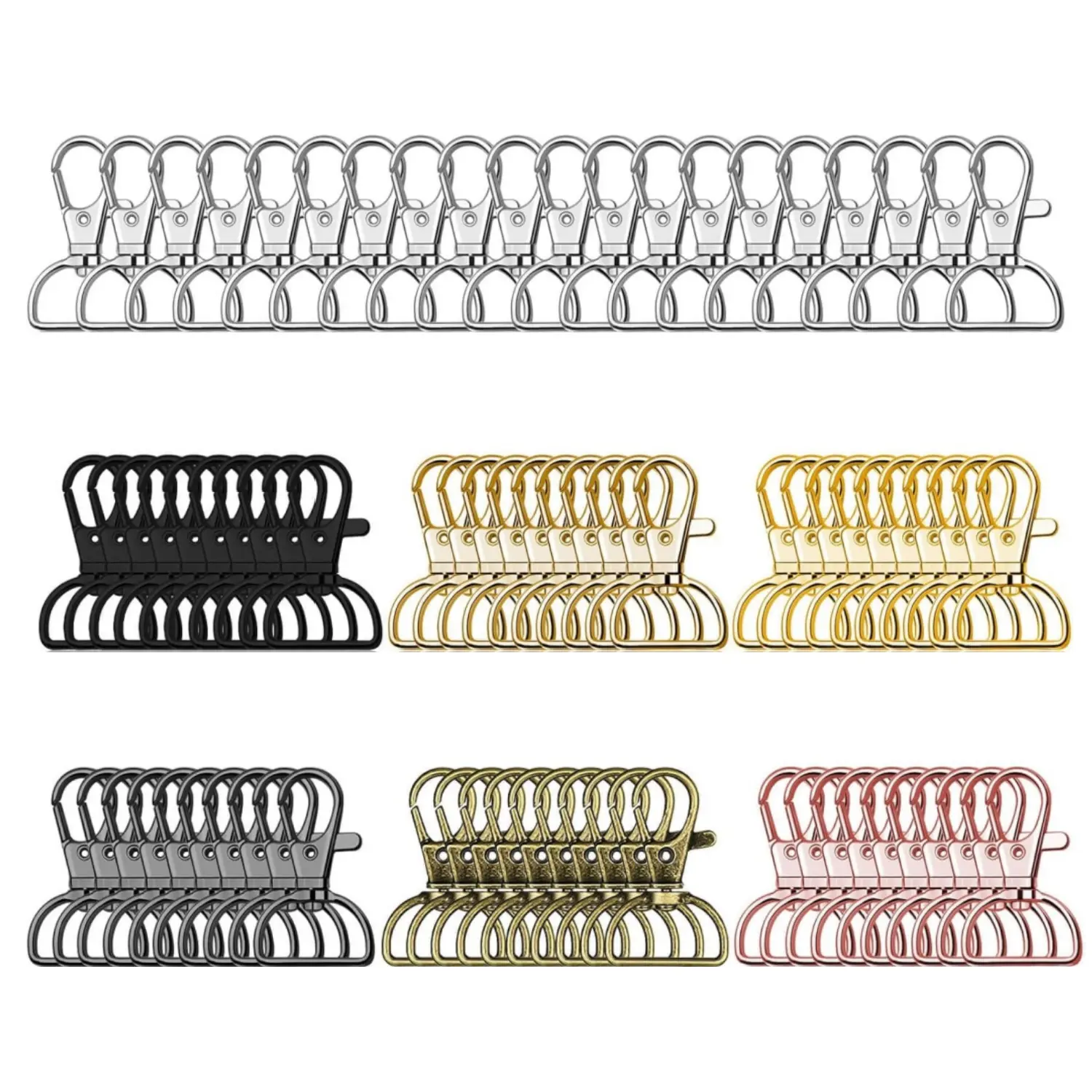 80Pcs Keychain Clip Hooks Swivel Snap Hooks Rings Lobster Claw Clasp Metal Purse Hardware for DIY Crafts Handbag Hardware Sewing Projects  (3/4” Inside Width) - Home Improvement.