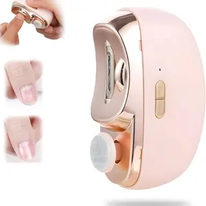 Electric Nail Clipper and Polisher 2 in 1 with Light, Safe Automatic Nail Trimmer for Kids Adults and Seniors, Portable Nail Care Tool