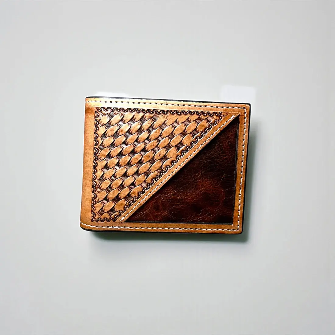 Men’s Bi Fold Tooled Leather Wallet